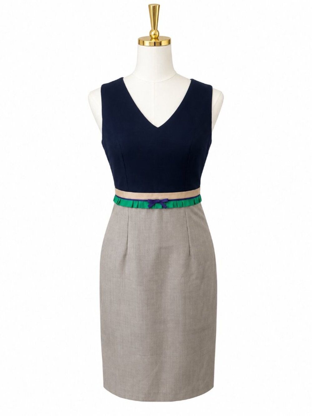 Nissa navy/ beige sheath dress from Romania